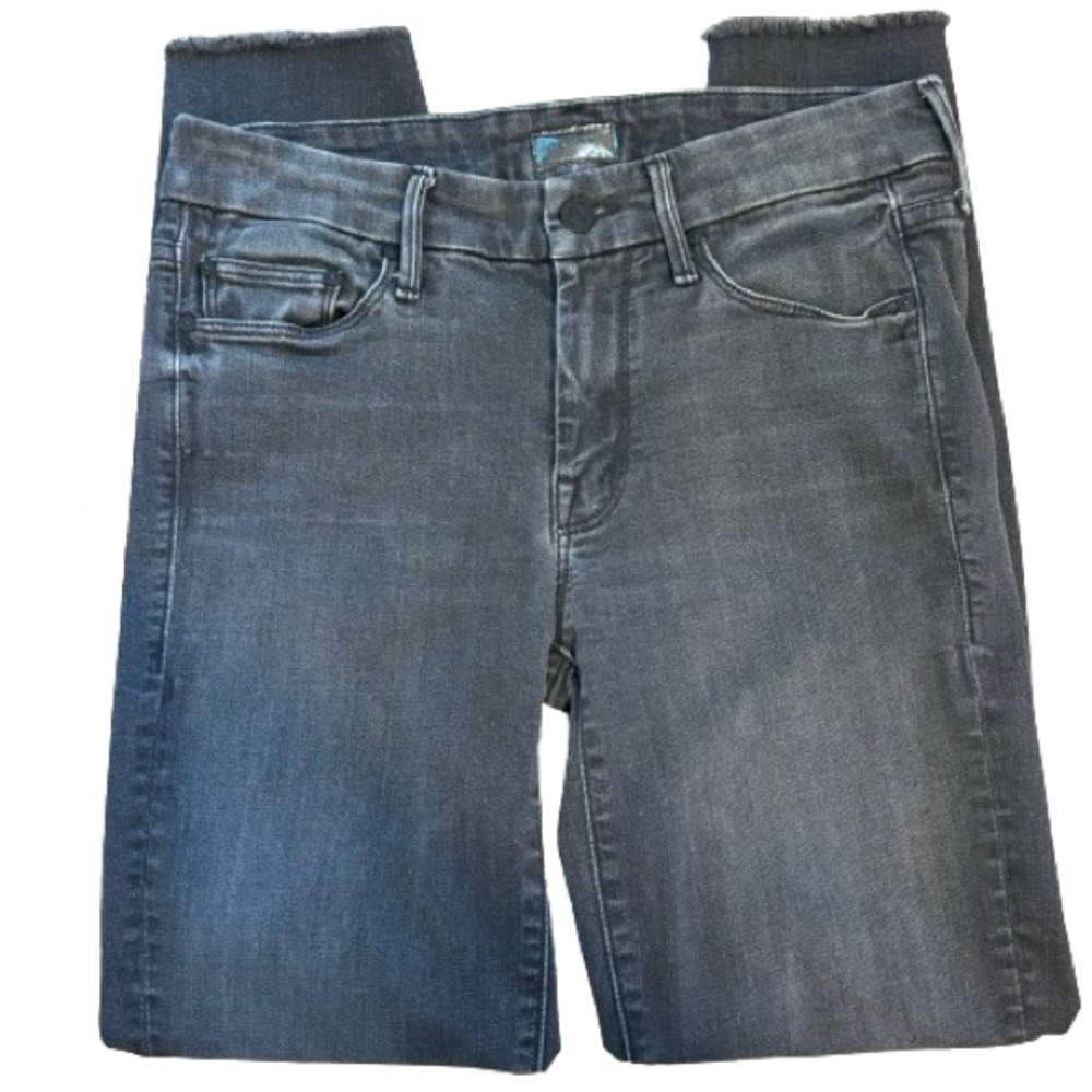 MOTHER Denim Looker Ankle Fray Gray Size 27 EUC - Picture 5 of 12